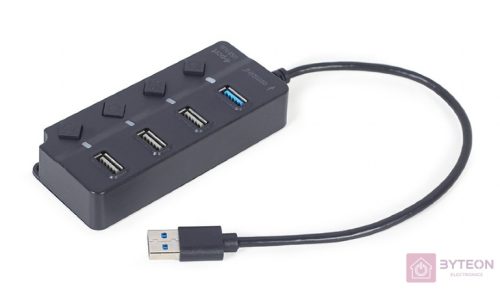 GEMBIRD 4-port USB HUB 1 x USB 3.1 + 3 x USB 2.0 black
