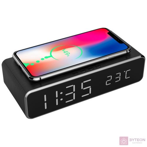 GEMBIRD DAC-WPC-01 Digital alarm clock with wireless charging function black