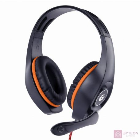 GEMBIRD gaming headset with volume control orange-black 3.5mm