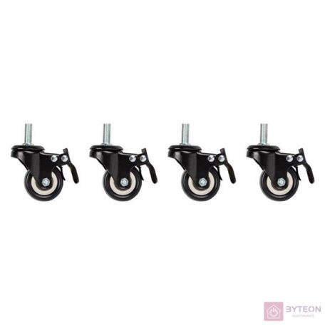 LANBERG castors x4 with thread and brake for wall mounting 19inch cabinets