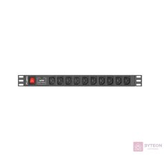   LANBERG PDU-10I-0200-IEC-BK PDU 1U 10A 10 sockets IEC C13 2m Black