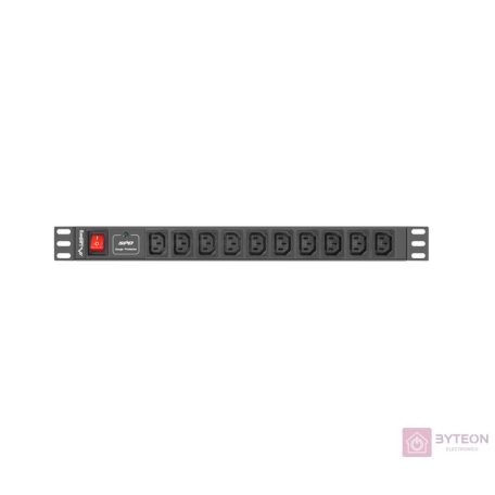 LANBERG PDU-10I-0200-IEC-BK PDU 1U 10A 10 sockets IEC C13 2m Black