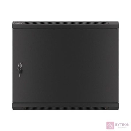 LANBERG Wall mount cabinet 19inch 9U 600x450 steel doors black flat pack