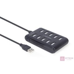 GEMBIRD 10-port USB 2.0 HUB black