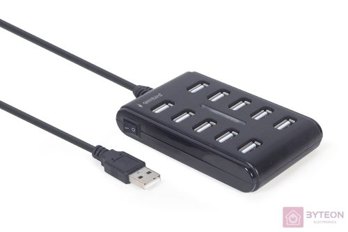 GEMBIRD 10-port USB 2.0 HUB black