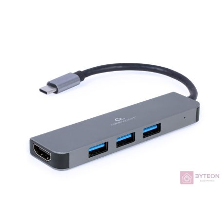 GEMBIRD A-CM-COMBO2-01 Multi Port Adapter USB Type C 2in1 HUB USB HDMI