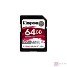   KINGSTON 64GB Canvas React Plus SDXC UHS-II 300R/260W U3 V90 for Full HD/4K/8K
