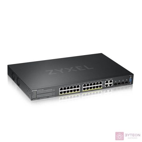 ZYXEL GS2220-28HP EU region 24-port GbE L2 PoE Switch with GbE Uplink 1 year NCC Pro pack license bundled
