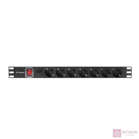 LANBERG PDU-07F-0200-IEC-BK PDU 1U 10A, 7 sockets schuco, 2m, Black