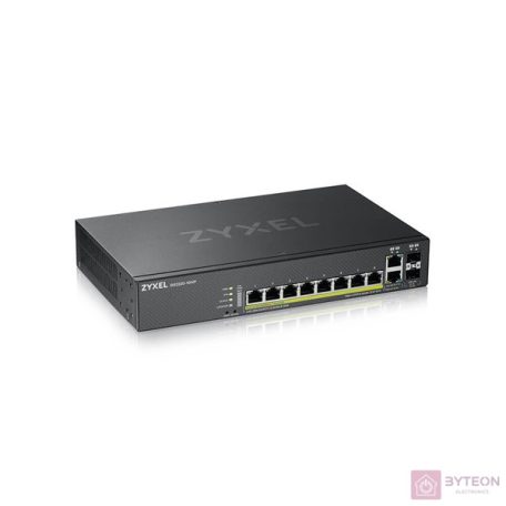 ZYXEL GS2220-10HP EU region 8-port GbE L2 PoE Switch with GbE Uplink 1 year NCC Pro pack license bundled