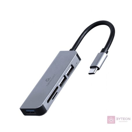 GEMBIRD USB Type-C 3-port USB hub USB3.1 + USB 2.0 with card reader