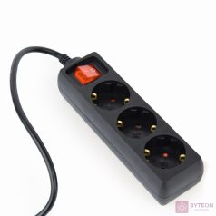   ENERGENIE EG-PSU3-01 UPS power strip 3x Schuko fused switch 16A C14 plug 0.6m black