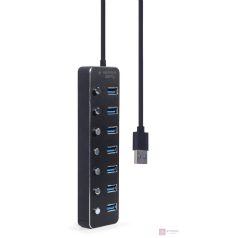 GEMBIRD 7-port USB 3.1 Gen 1 HUB with switches black