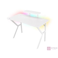 Genesis Holm 320 Gamer asztal RGB világítással, fehér