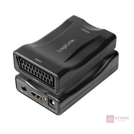 LogiLink Video konverter, Scart/F - HDMI-A/F, 1080p, fekete