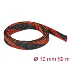  Delock Fonott kábelharisnya nyújtható 2 m x 19 mm fekete-piros