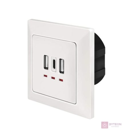 Logilink Fali konnektor, 2x USB-A, 1x USB-C