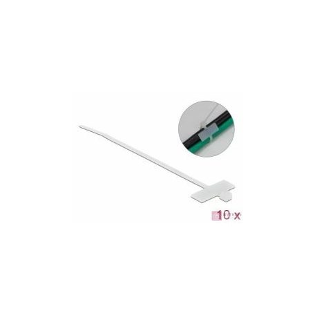 Delock Kábelkötöző címkével Hx 100 x Sz 2,5 mm, 10 darab fehér