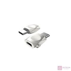 HOCO Adapter csatlakozó - micro USB - C-típusú UA8 ezüst