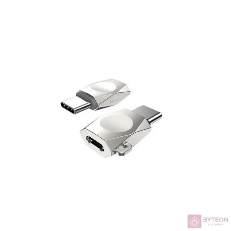 HOCO Adapter csatlakozó - micro USB - C-típusú UA8 ezüst