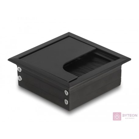 Delock Kábel tömítő/rendező asztalba szerelt változathoz kefével 80 x 80 x 28 mm méretű, fekete