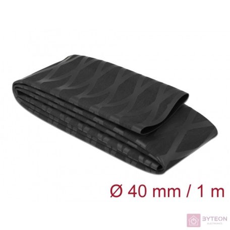 Delock Zsugorcső X-mintás nem csúszós 1 m x 40 mm fekete