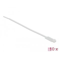   Delock Kábelkötöző címkével Hx 190 x Sz 4,8 mm, 10 darab fehér