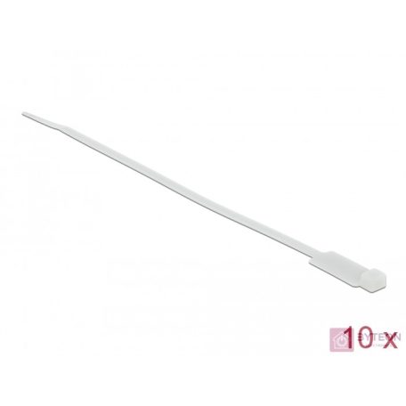 Delock Kábelkötöző címkével Hx 190 x Sz 4,8 mm, 10 darab fehér
