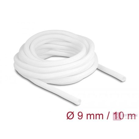 Delock Fonott kábelharisnya önzáródó 10 m x 9 mm fehér