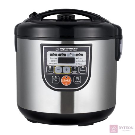 Esperanza Mate Steam multifunkciós fozoedény, 860 W,fekete-ezüst