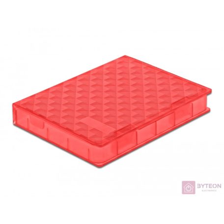 Delock 2.5 HDD / SSD átlátszó védő piros