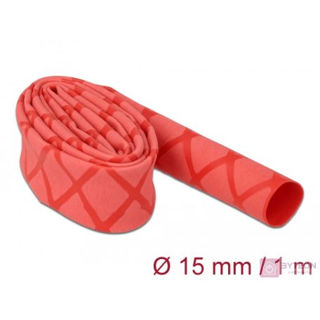 Delock Zsugorcső X-mintás nem csúszós 1 m x 15 mm piros