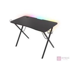 Genesis Holm 200 Gamer asztal RGB világítással, fekete