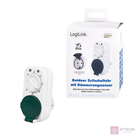 Logilink Mechanikus időkapcsoló sötétedés érzékelővel, IP44, kültéri
