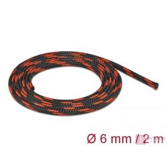   Delock Fonott kábelharisnya nyújtható 2 m x 6 mm fekete-piros