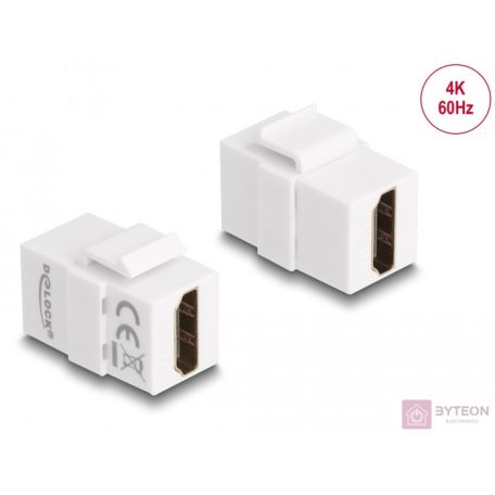 Delock Keystone modul, HDMI-csatlakozóhüvely  HDMI-csatlakozóhüvely, fehér