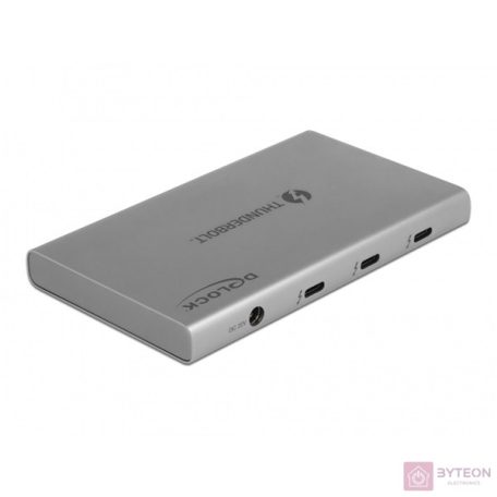 Delock Thunderbolt 4 Hub 3 porttal és egy további SuperSpeed USB 10 Gbps A-típusú porttal - 8K