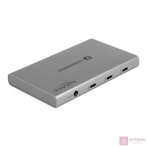 Delock Thunderbolt 4 Hub 3 porttal és egy további SuperSpeed USB 10 Gbps A-típusú porttal - 8K
