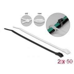   Delock Kábelkötegelő lapos fejrésszel hossza 110 mm szélessége 2,5 mm, 100 db.
