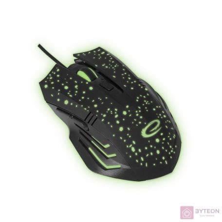Esperanza Galaxy USB Type-C vezetékes 6D Gamer egér, fekete-zöld