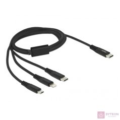   Delock 1 m hosszú, USB töltő kábel 3 az 1 USB Type-C apa Lightning -, Micro USB- és USB Type-C csa