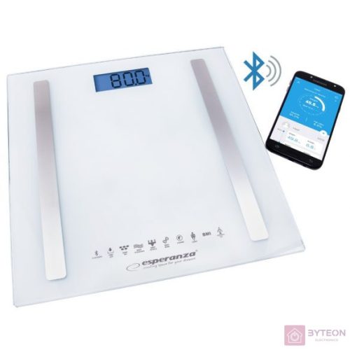 Esperanza B.Fit 8 in1 Bluetooth okos fürdőszoba mérleg, fehér