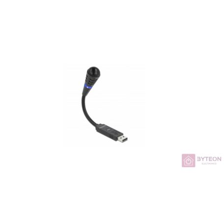 Delock USB mikrofon gégecsovel és némító gombbal