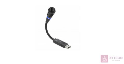 Delock USB mikrofon gégecsovel és némító gombbal