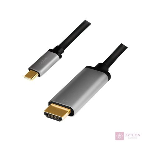Logilink USB 3.2 Gen1 Type-C kábel, C/M-HDMI/M, 4K, alu, 1,8 m