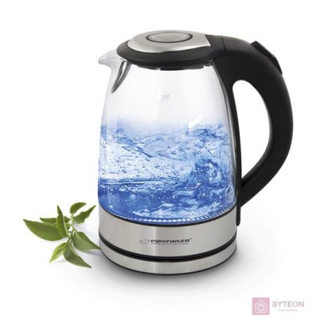 Esperanza Yosemite elektromos vízforraló 1.7 liter, led világítással, fekete-ezüst