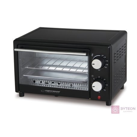 Esperanza Calzone légkeveréses mini sütő, 10 liter, 900 W, fekete