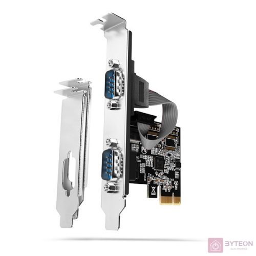 Bővítő kártya PCI-E x1 Axagon 2x DB9 Serial + LP hátlap