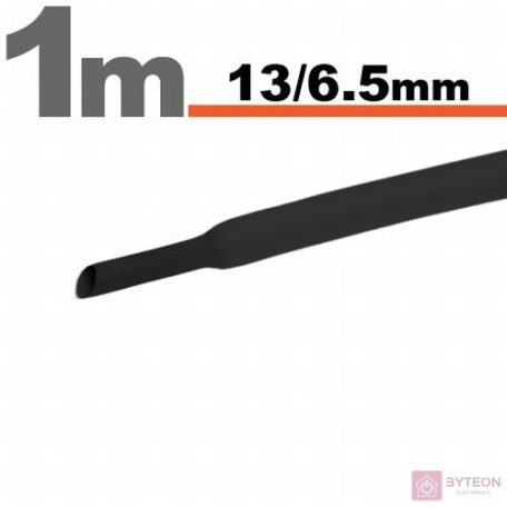 Zsugorcső 13mm / 6,5mm fekete