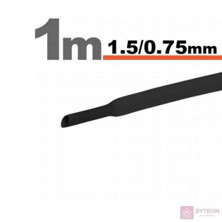 Zsugorcső 1,5mm / 0,75mm fekete